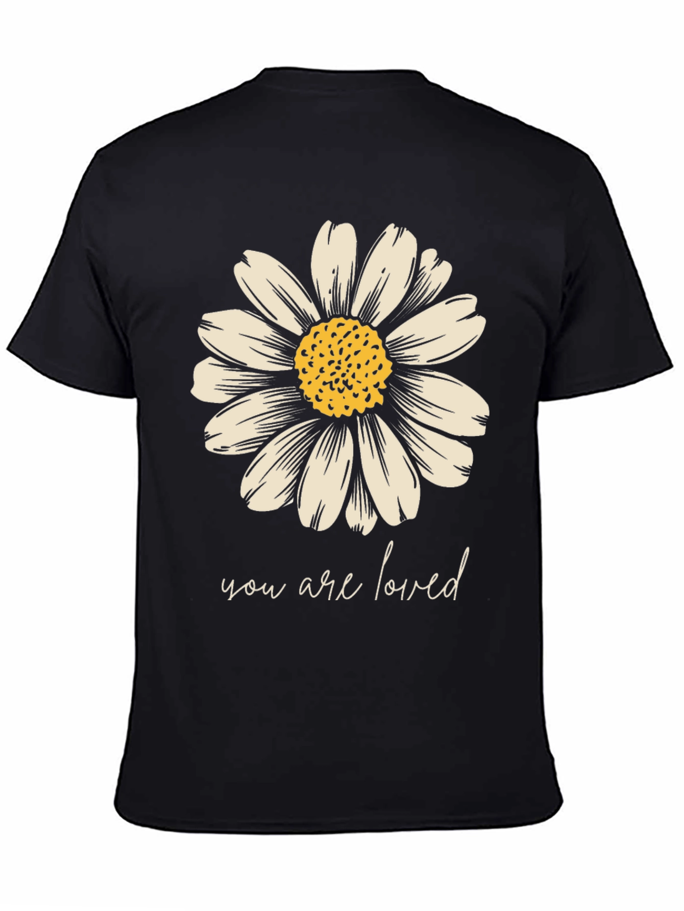 Daisy Graphic Tee - You Are Loved Black T-Shirt