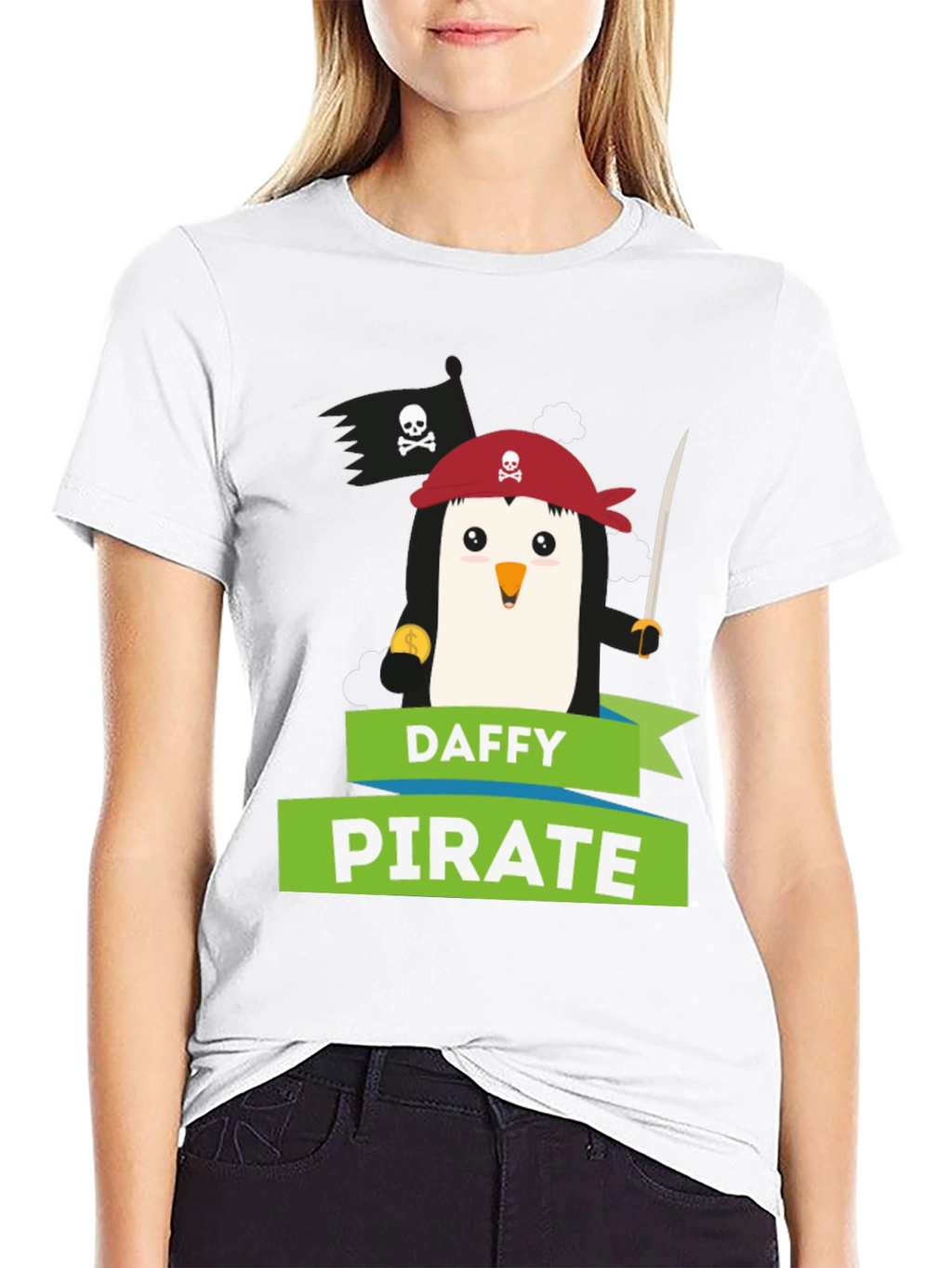 Daffy Pirate T-Shirt: Cute Penguin Design