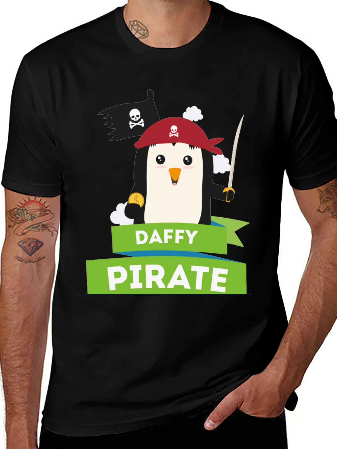 Daffy Pirate T-Shirt: Cute Penguin Design