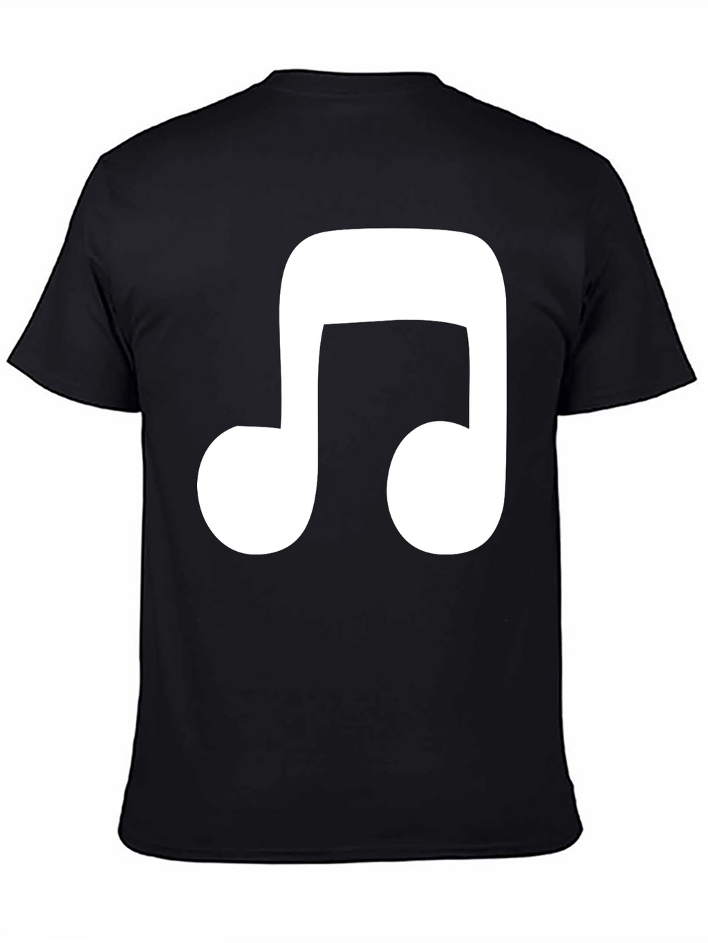 Music Note Graphic Tee - Casual Black T-Shirt