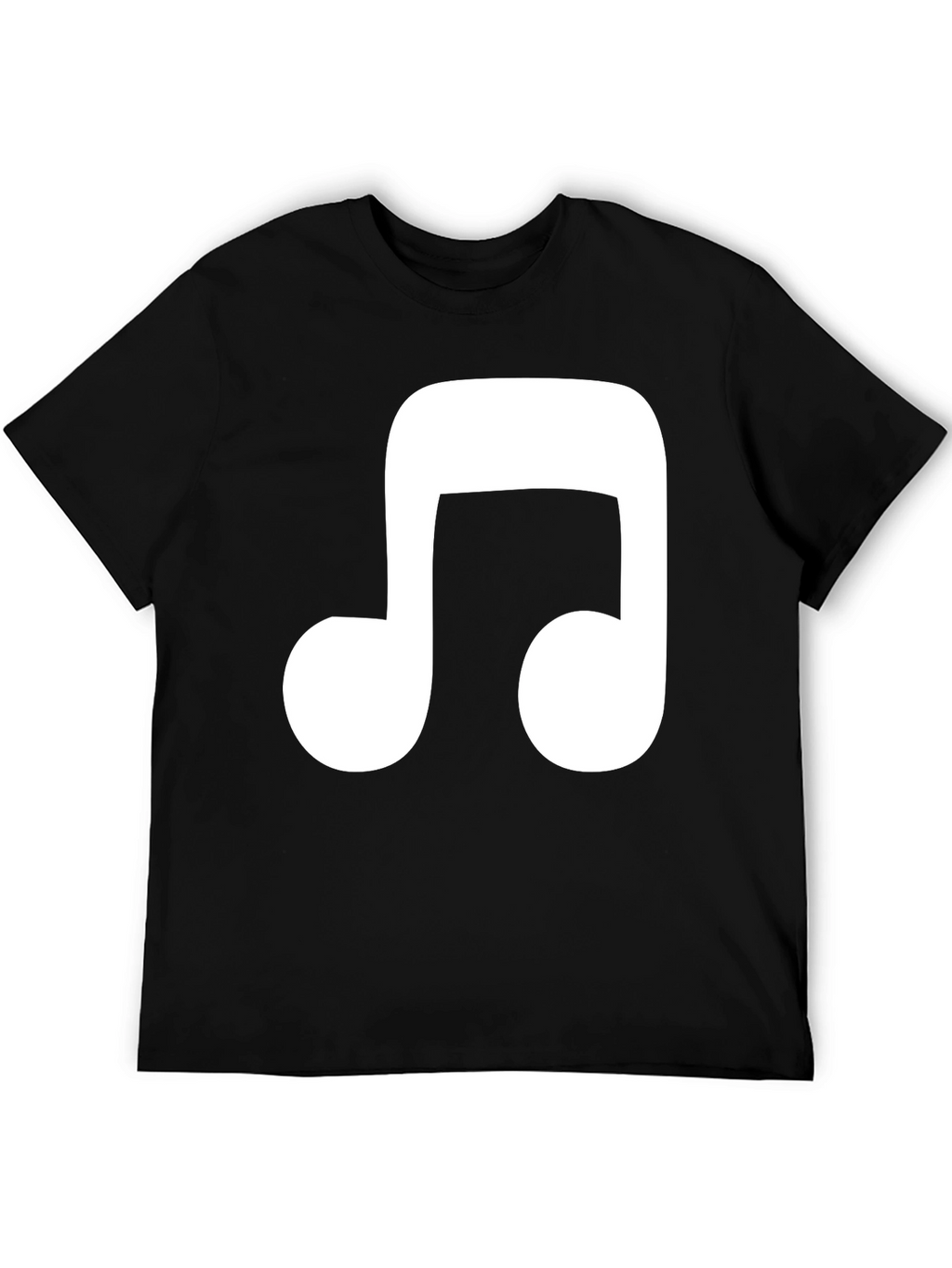 Music Note Graphic Tee - Casual Black T-Shirt