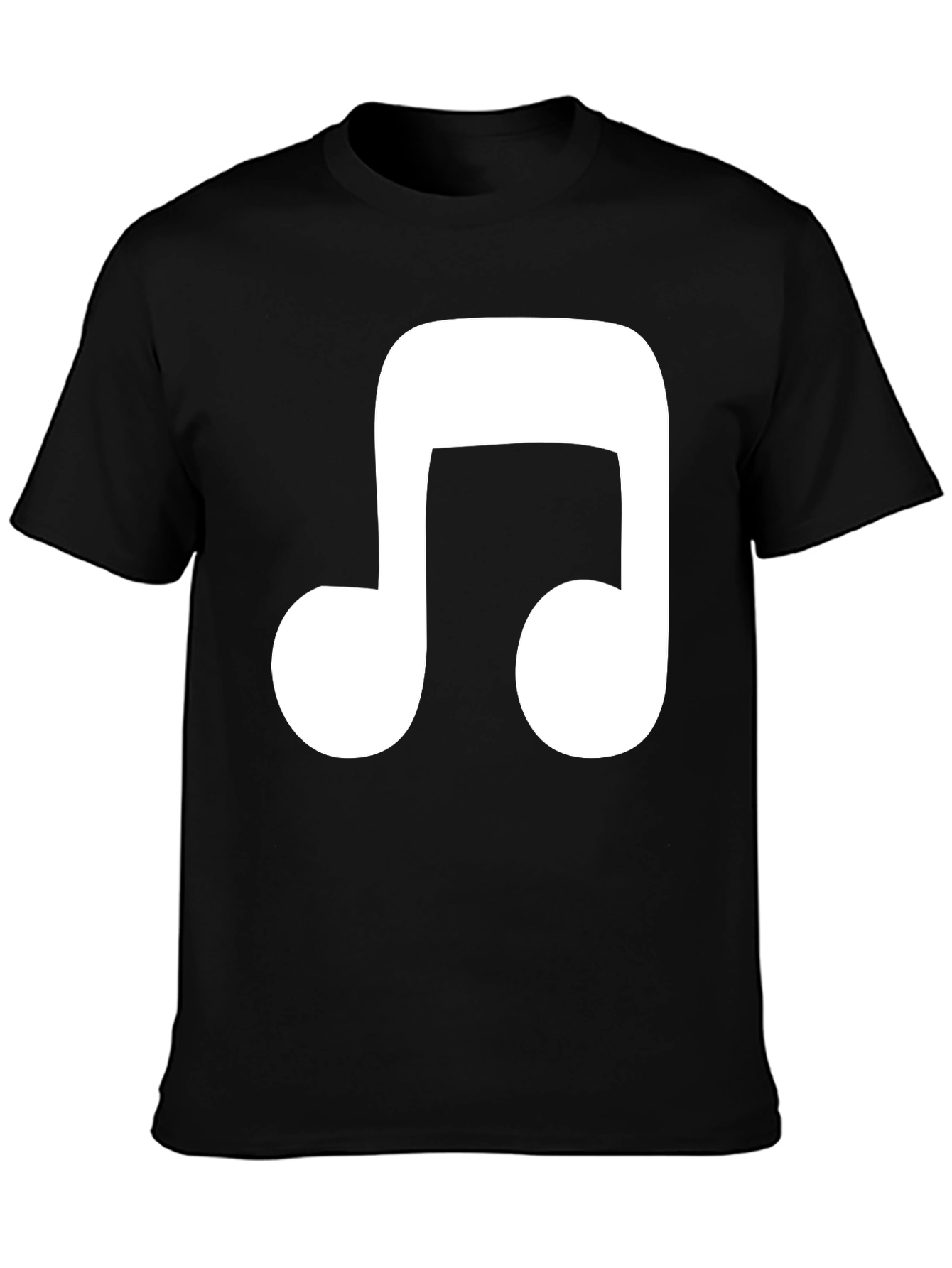 Music Note Graphic Tee - Casual Black T-Shirt