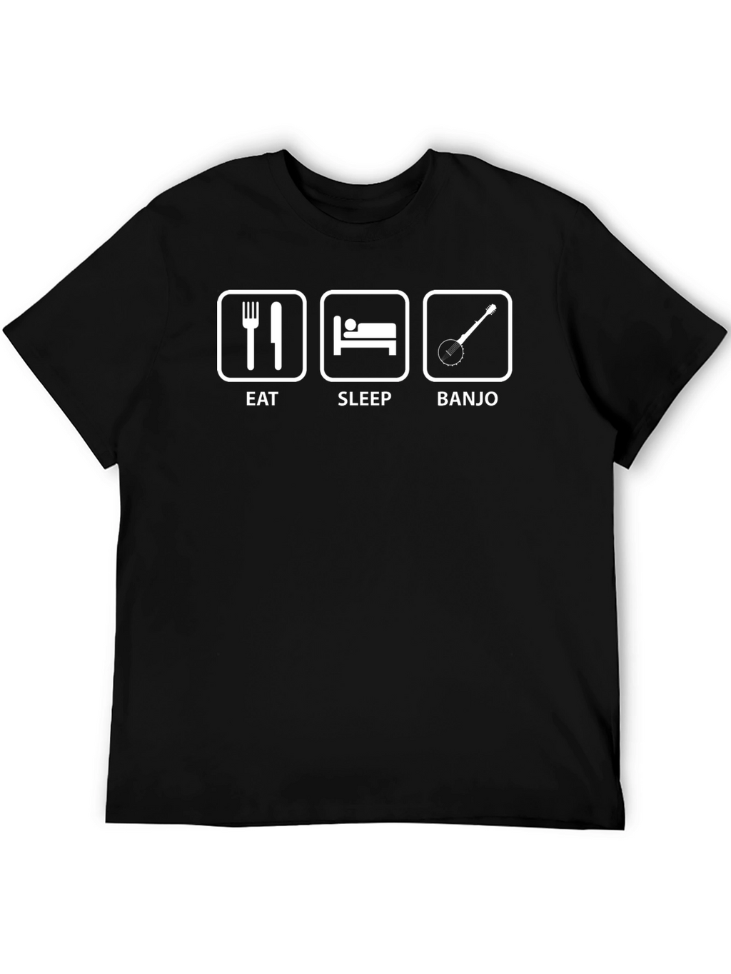 Eat Sleep Banjo Black T-Shirt - Musicians Humor