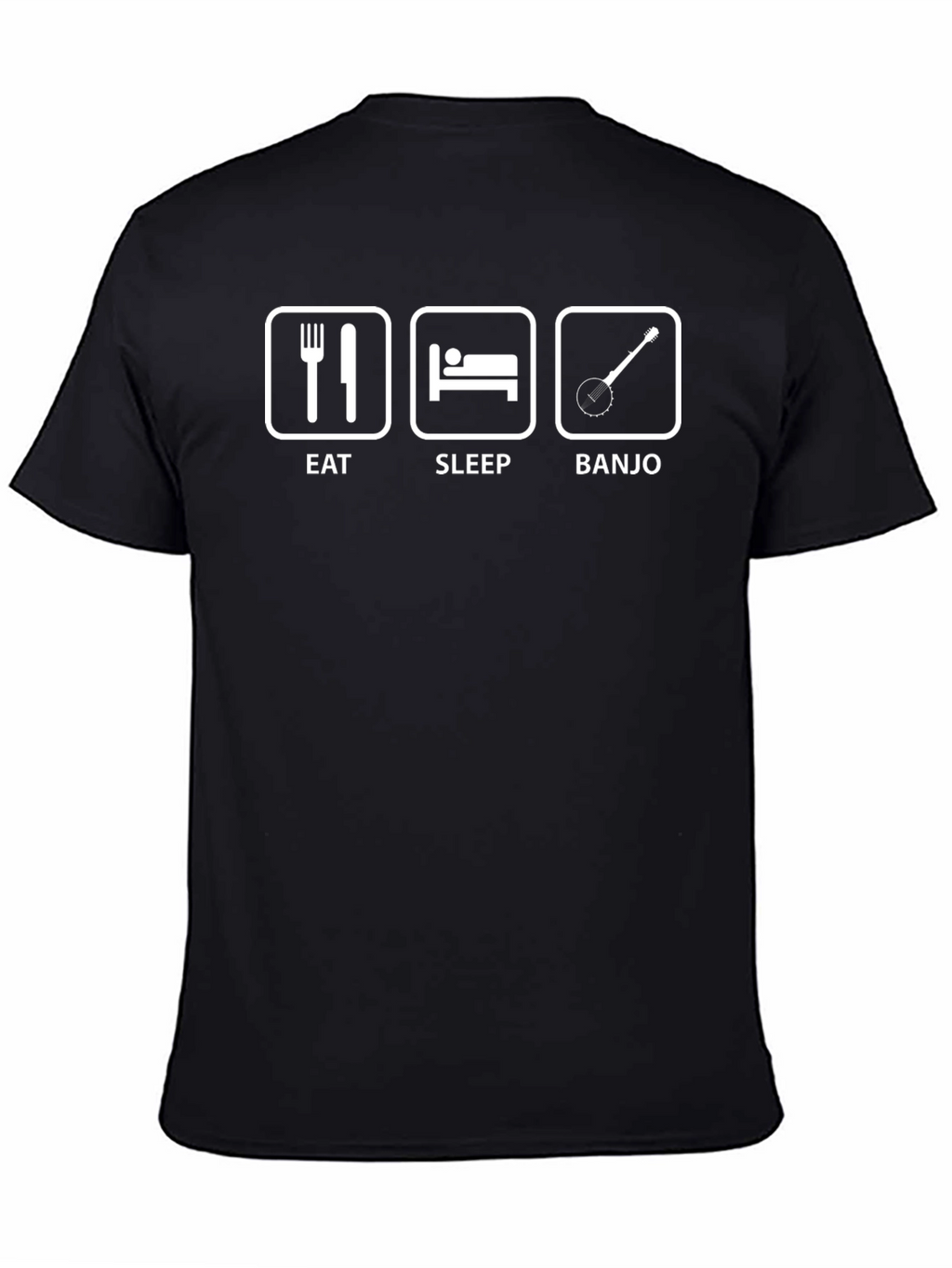 Eat Sleep Banjo Black T-Shirt - Musicians Humor