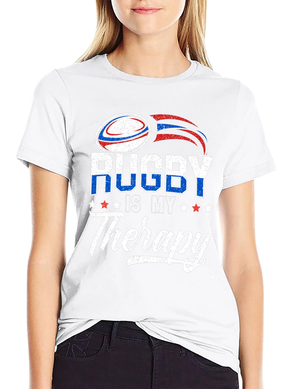 Rugby Is My Therapy Graphic T-Shirt