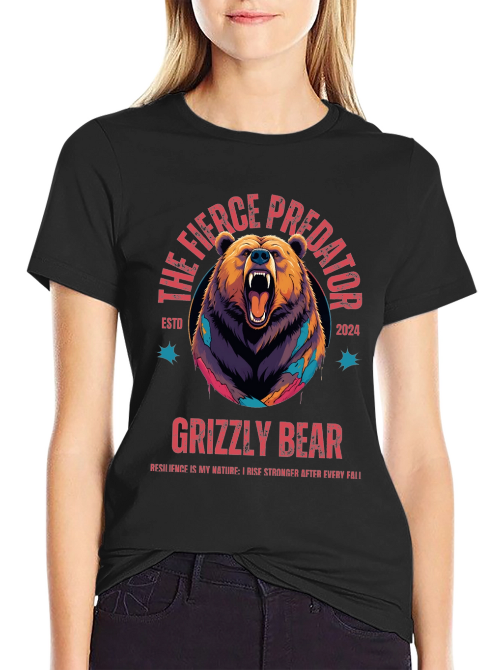 The Fierce Predator Grizzly Bear Graphic T-Shirt