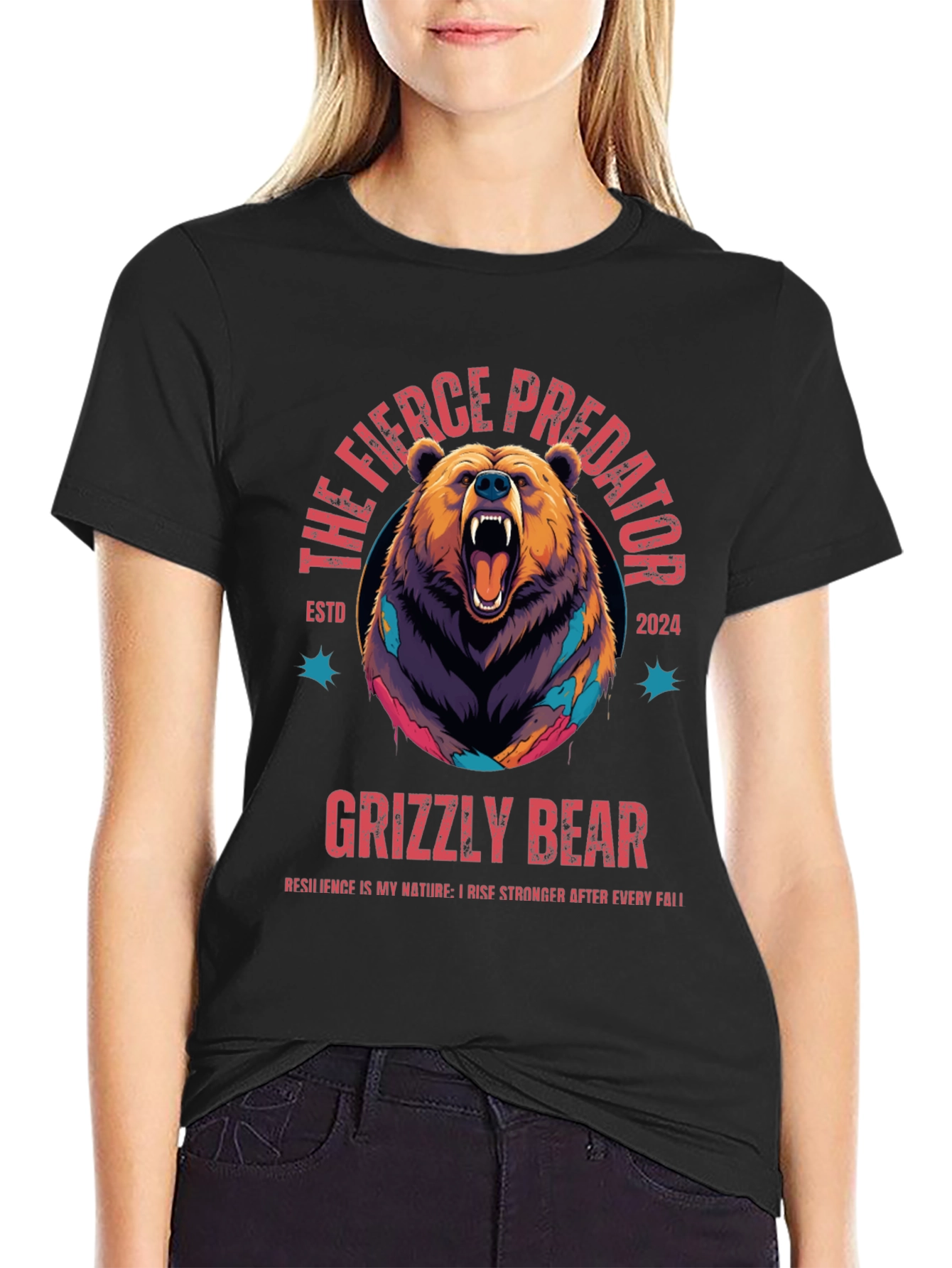 The Fierce Predator Grizzly Bear Graphic T-Shirt