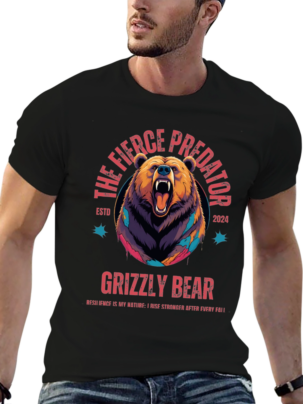 The Fierce Predator Grizzly Bear Graphic T-Shirt