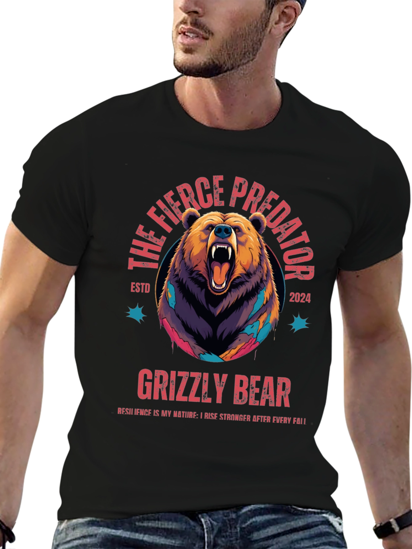 The Fierce Predator Grizzly Bear Graphic T-Shirt
