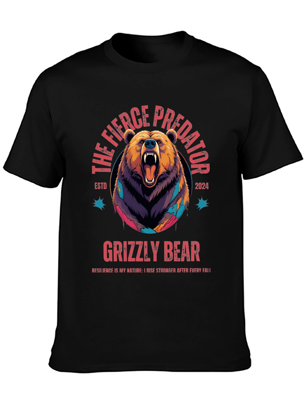 The Fierce Predator Grizzly Bear Graphic T-Shirt