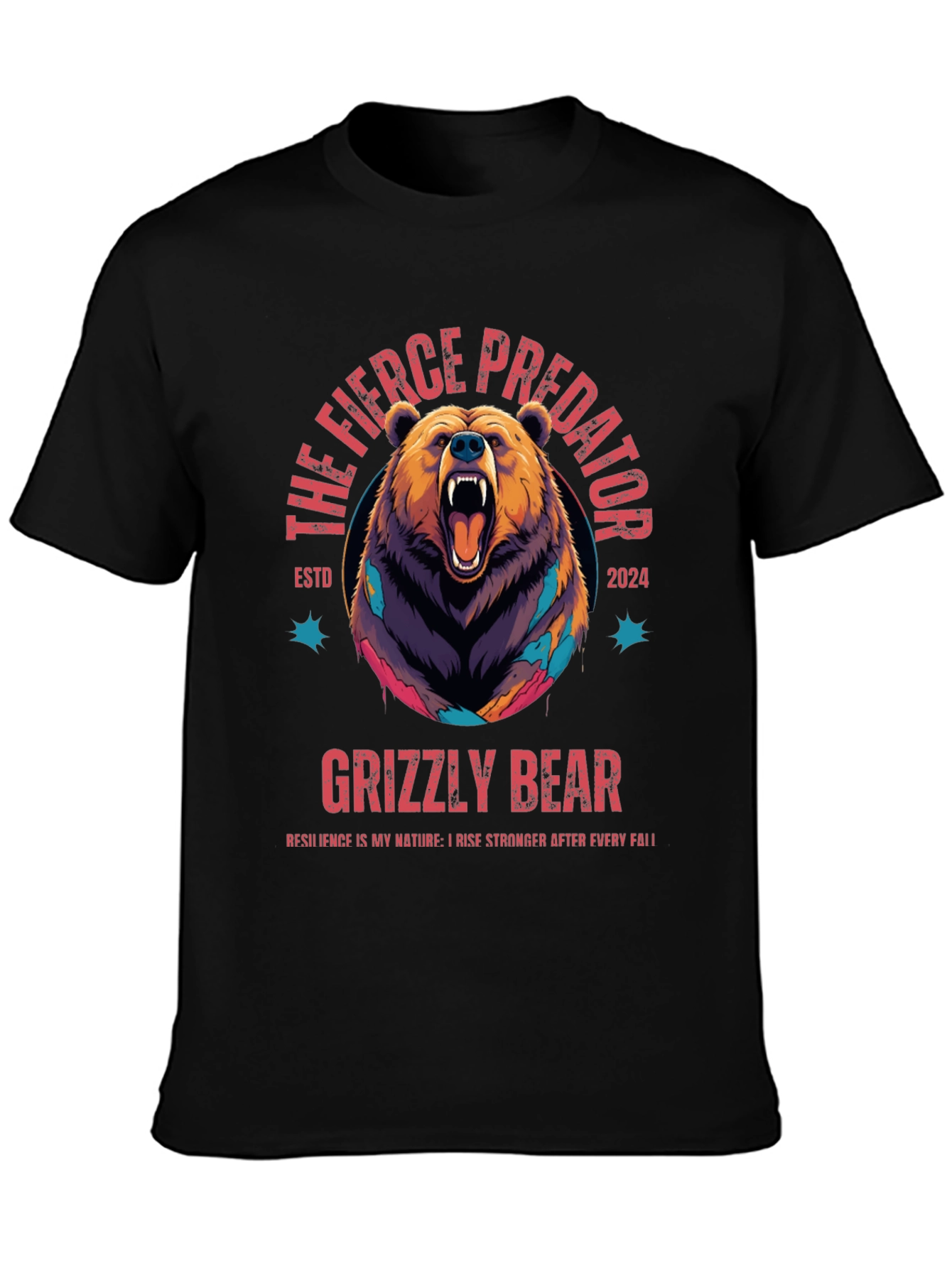 The Fierce Predator Grizzly Bear Graphic T-Shirt
