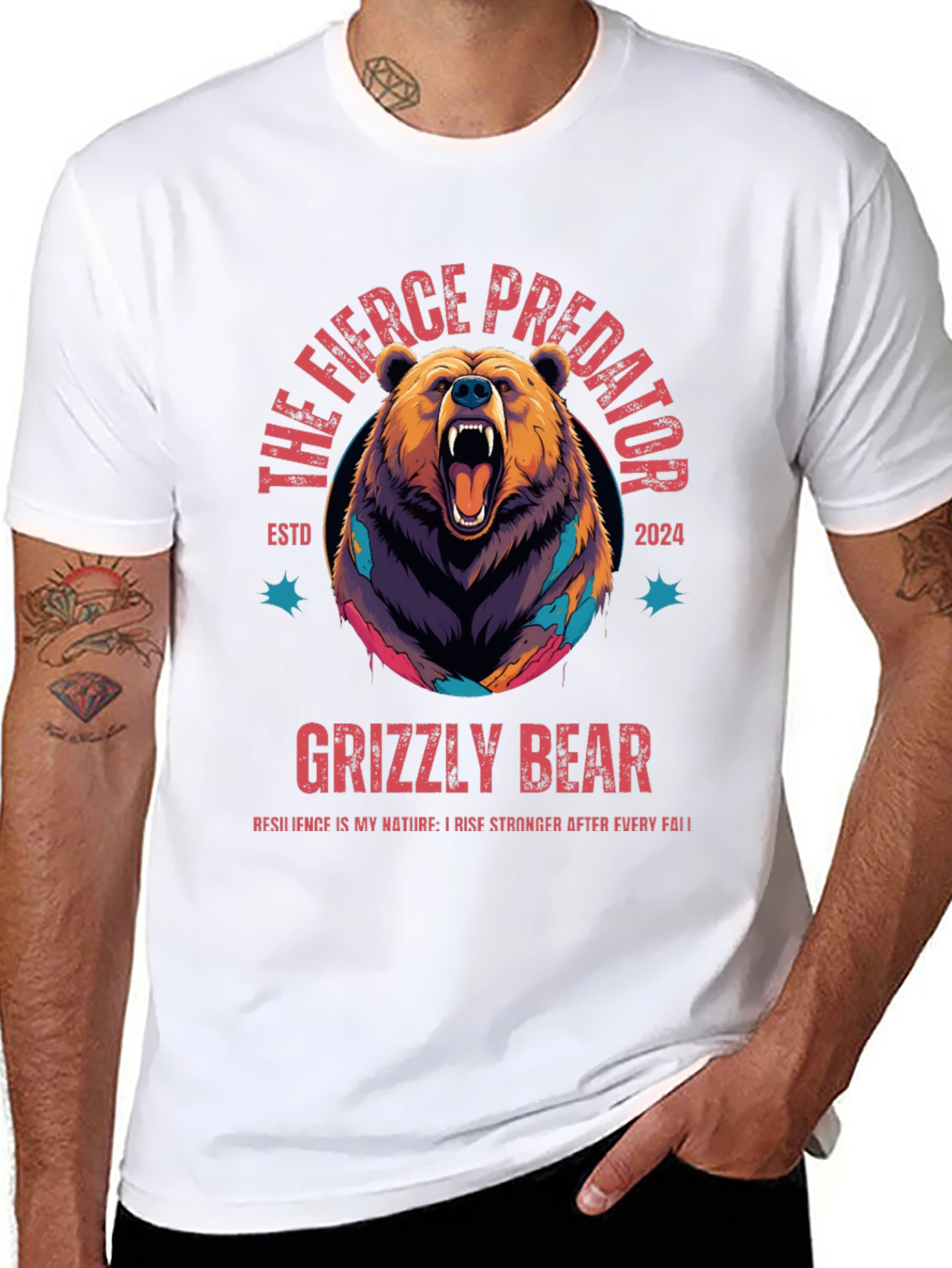 The Fierce Predator Grizzly Bear Graphic T-Shirt