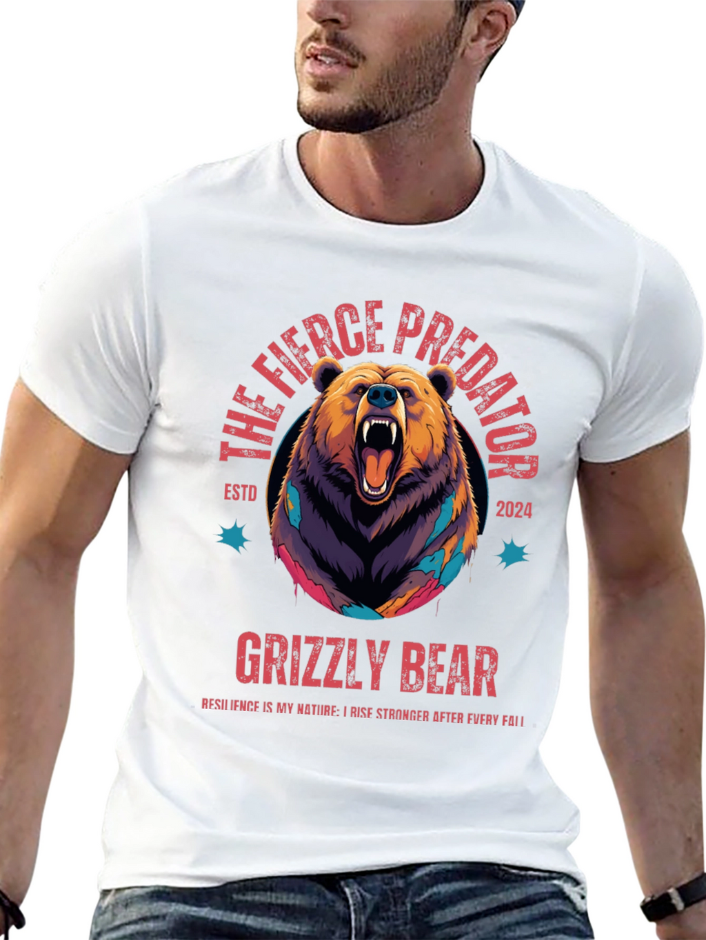 The Fierce Predator Grizzly Bear Graphic T-Shirt