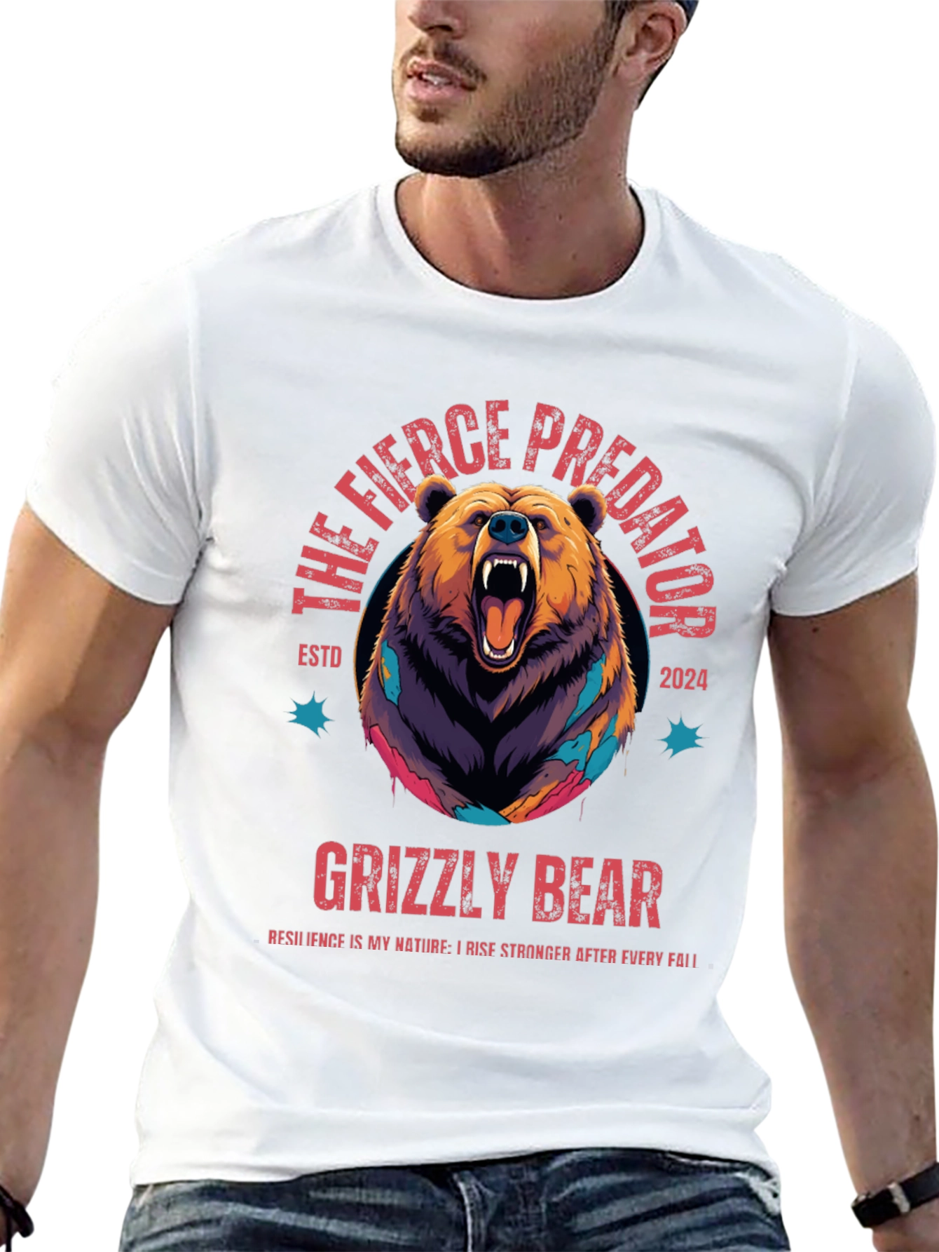 The Fierce Predator Grizzly Bear Graphic T-Shirt
