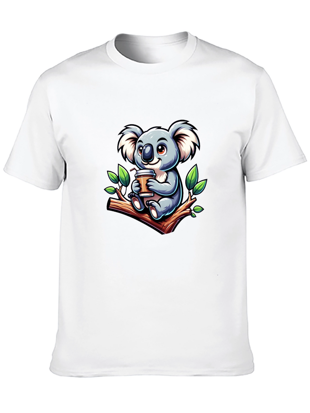 Koala Coffee T-Shirt - Cute Cartoon Design