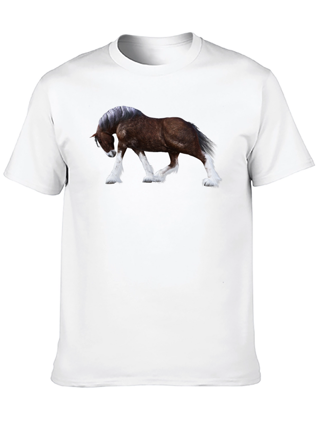 Horse Graphic T-Shirt - Black Cotton Blend
