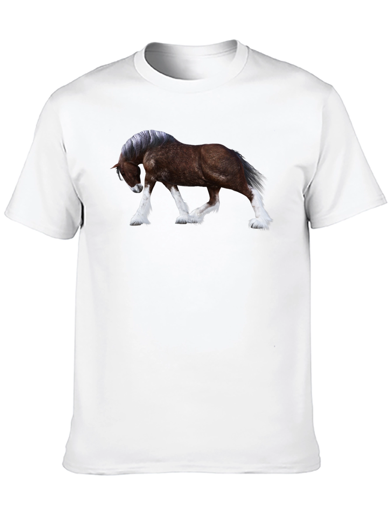 Horse Graphic T-Shirt - Black Cotton Blend