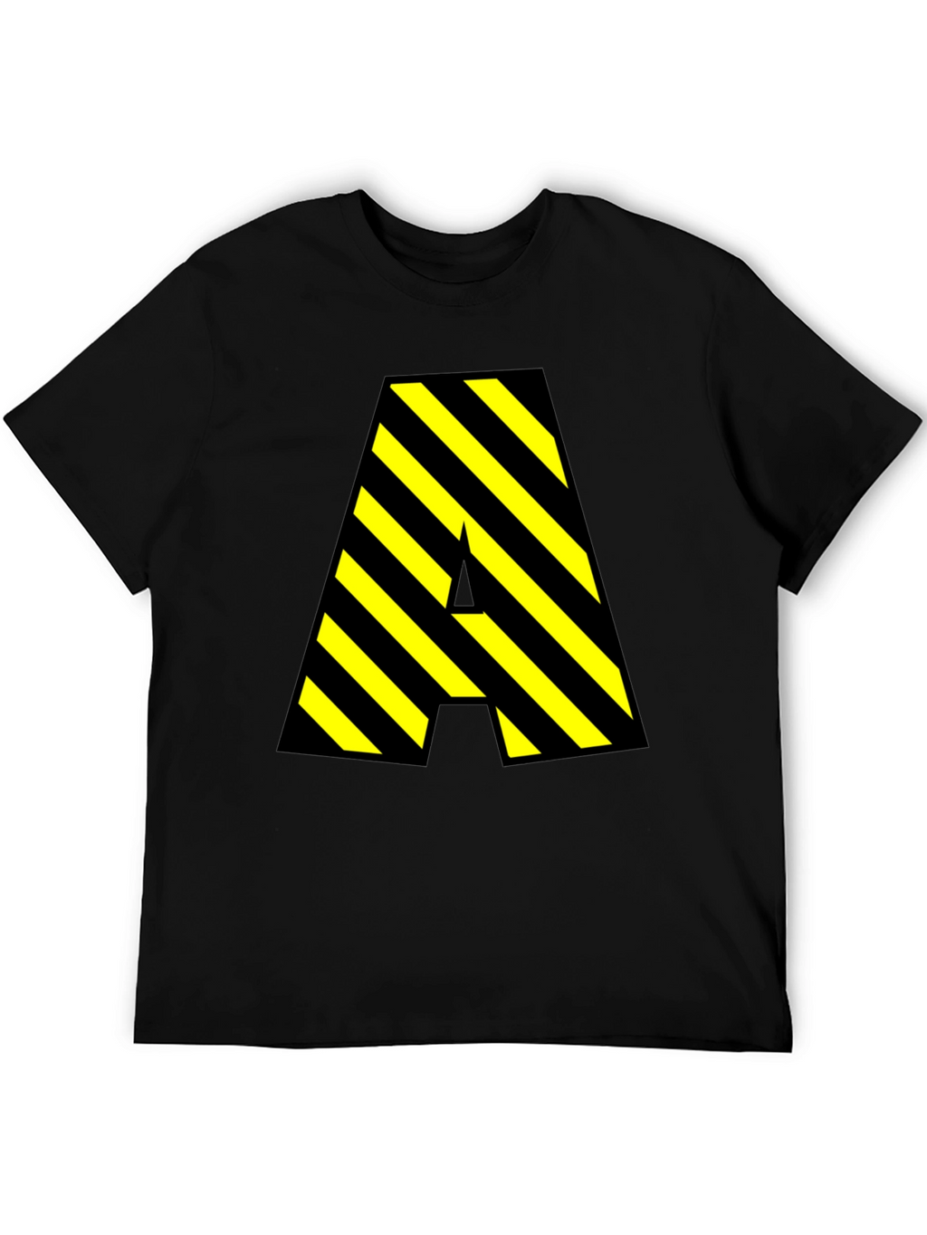 Construction Stripe A Black T-Shirt