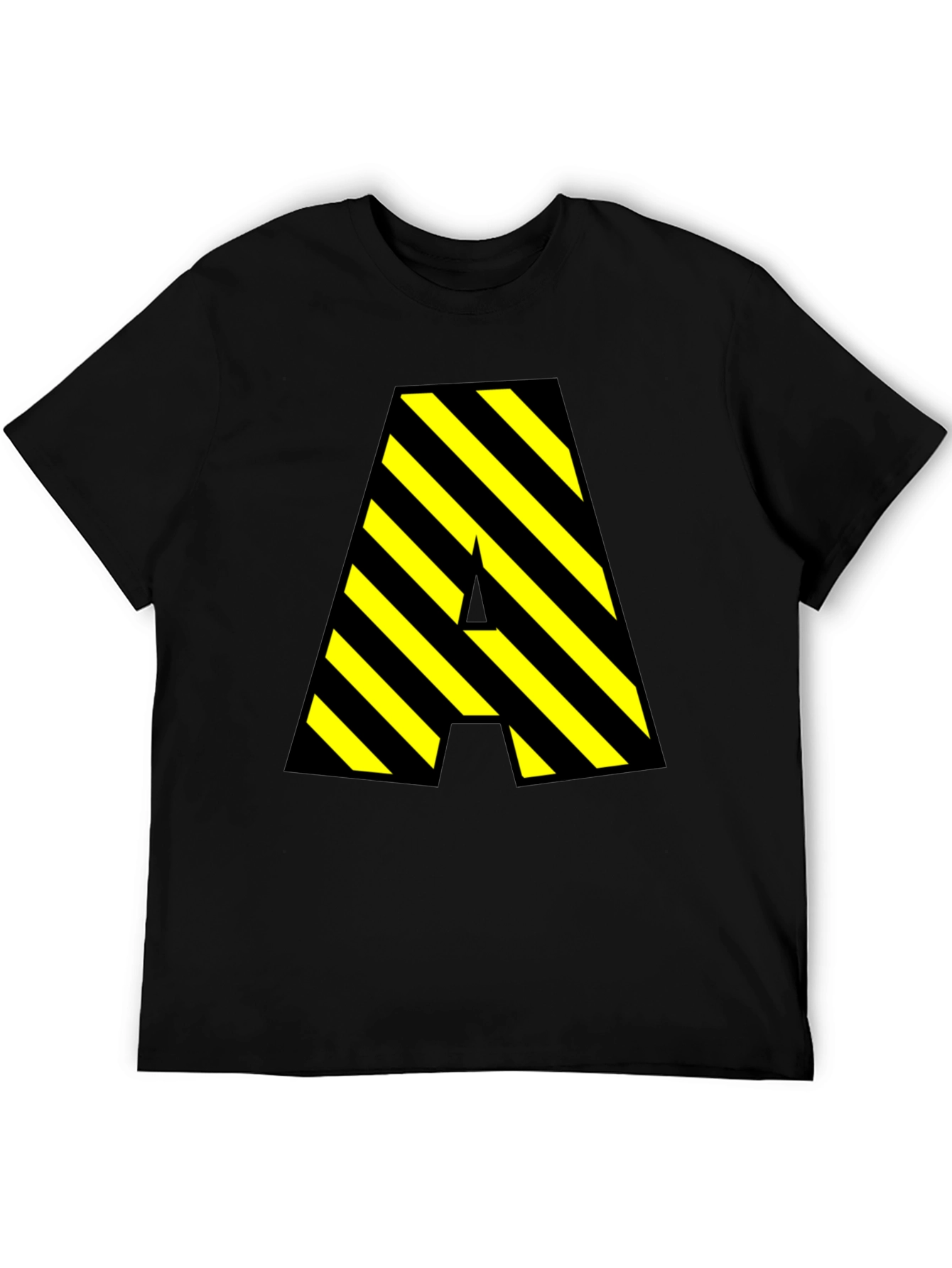 Construction Stripe A Black T-Shirt