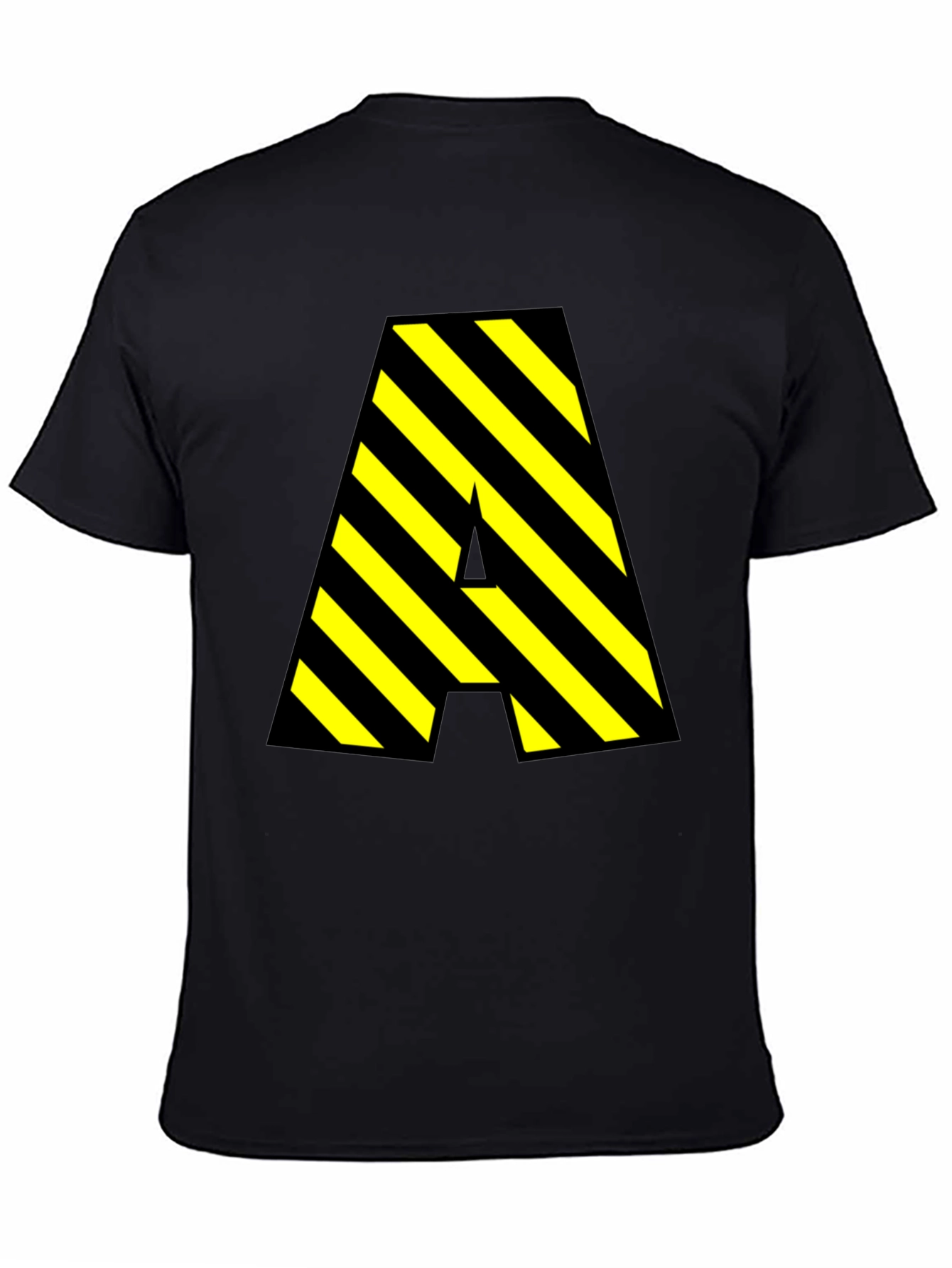 Construction Stripe A Black T-Shirt