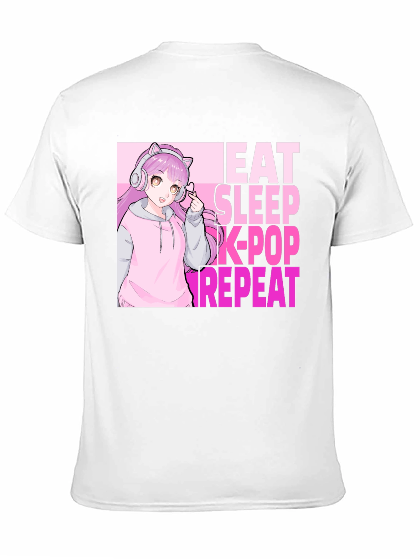 Eat Sleep K-Pop Repeat Anime Graphic Tee