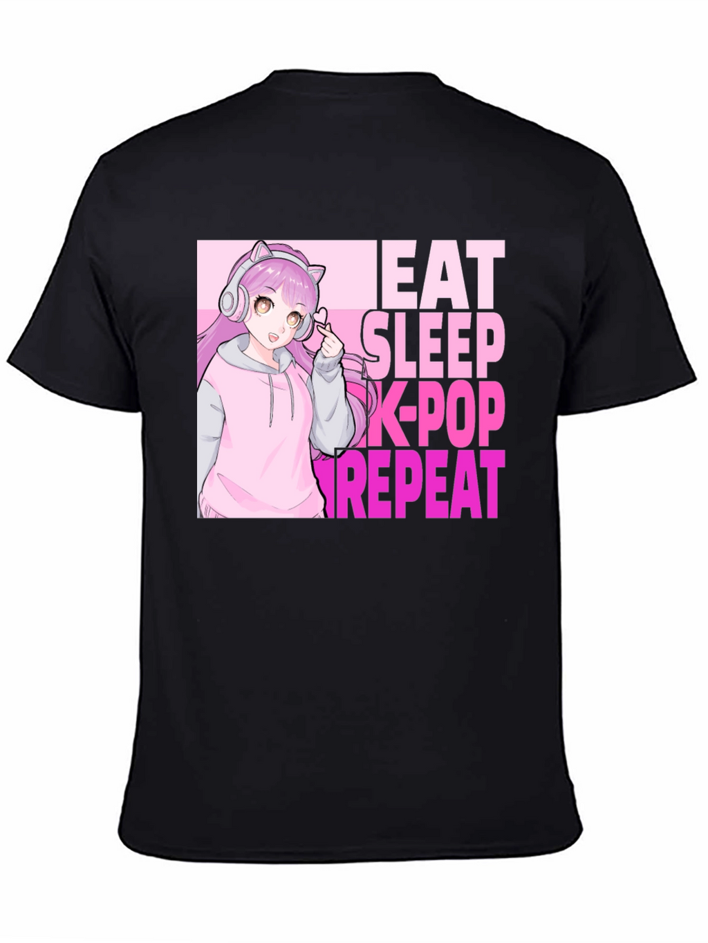 Eat Sleep K-Pop Repeat Anime Graphic Tee