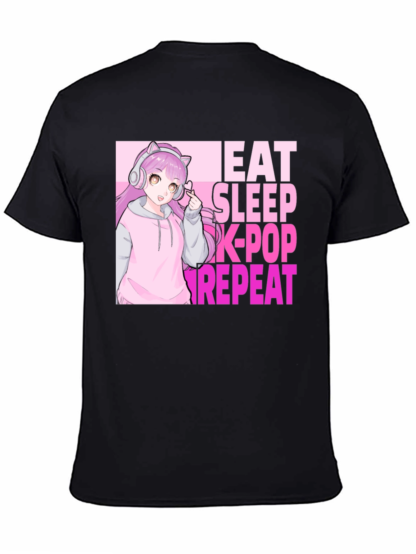 Eat Sleep K-Pop Repeat Anime Graphic Tee