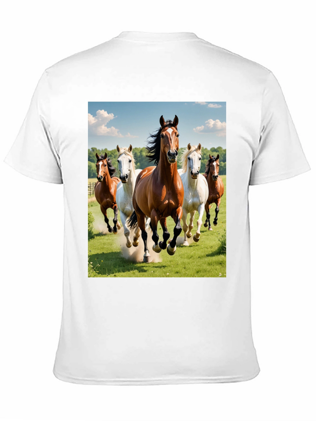 Horse Lover Tee: Galloping Horses Black T-Shirt