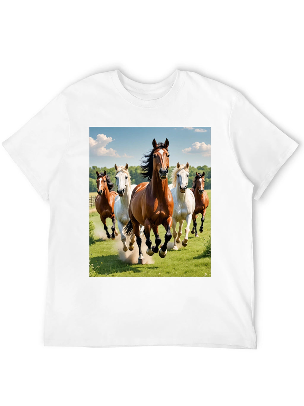 Horse Lover Tee: Galloping Horses Black T-Shirt