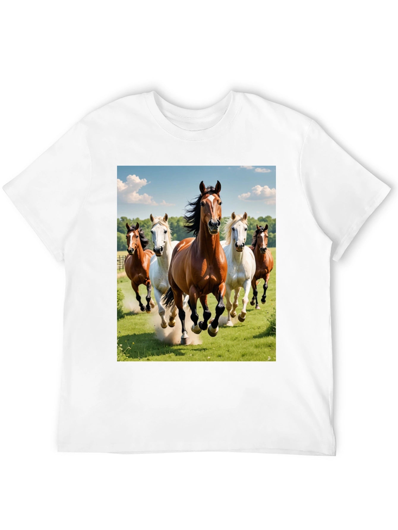Horse Lover Tee: Galloping Horses Black T-Shirt