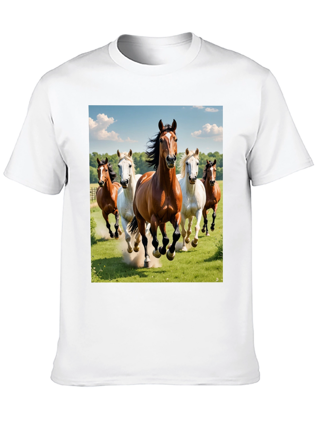 Horse Lover Tee: Galloping Horses Black T-Shirt