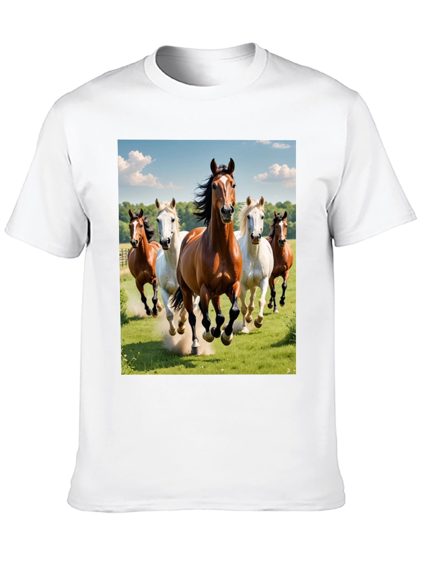 Horse Lover Tee: Galloping Horses Black T-Shirt