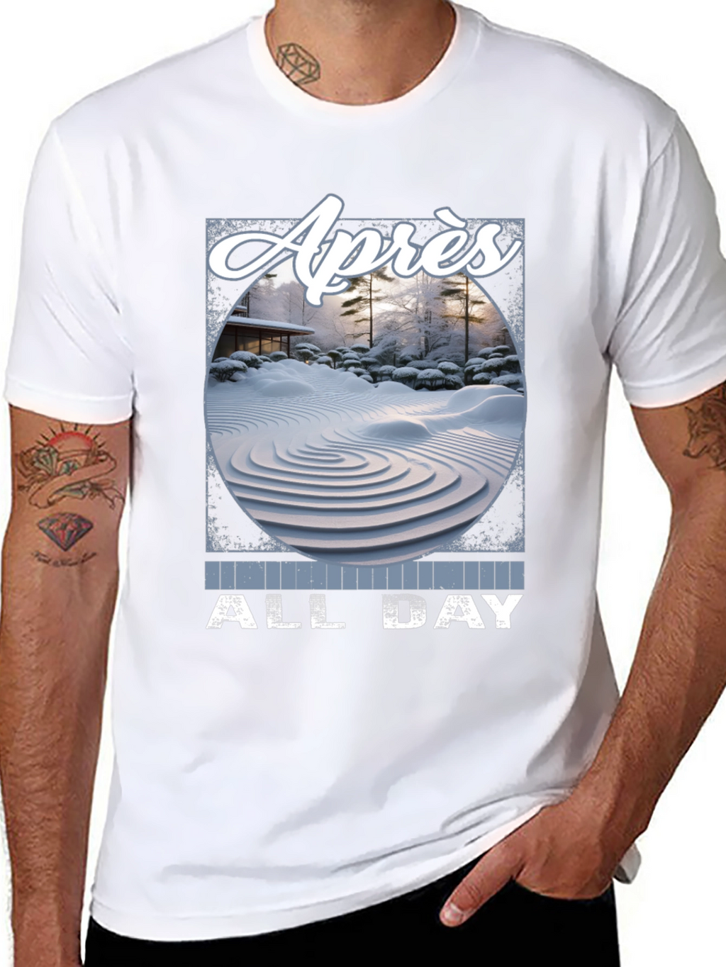 Après All Day T-Shirt - Winter Zen Garden Design