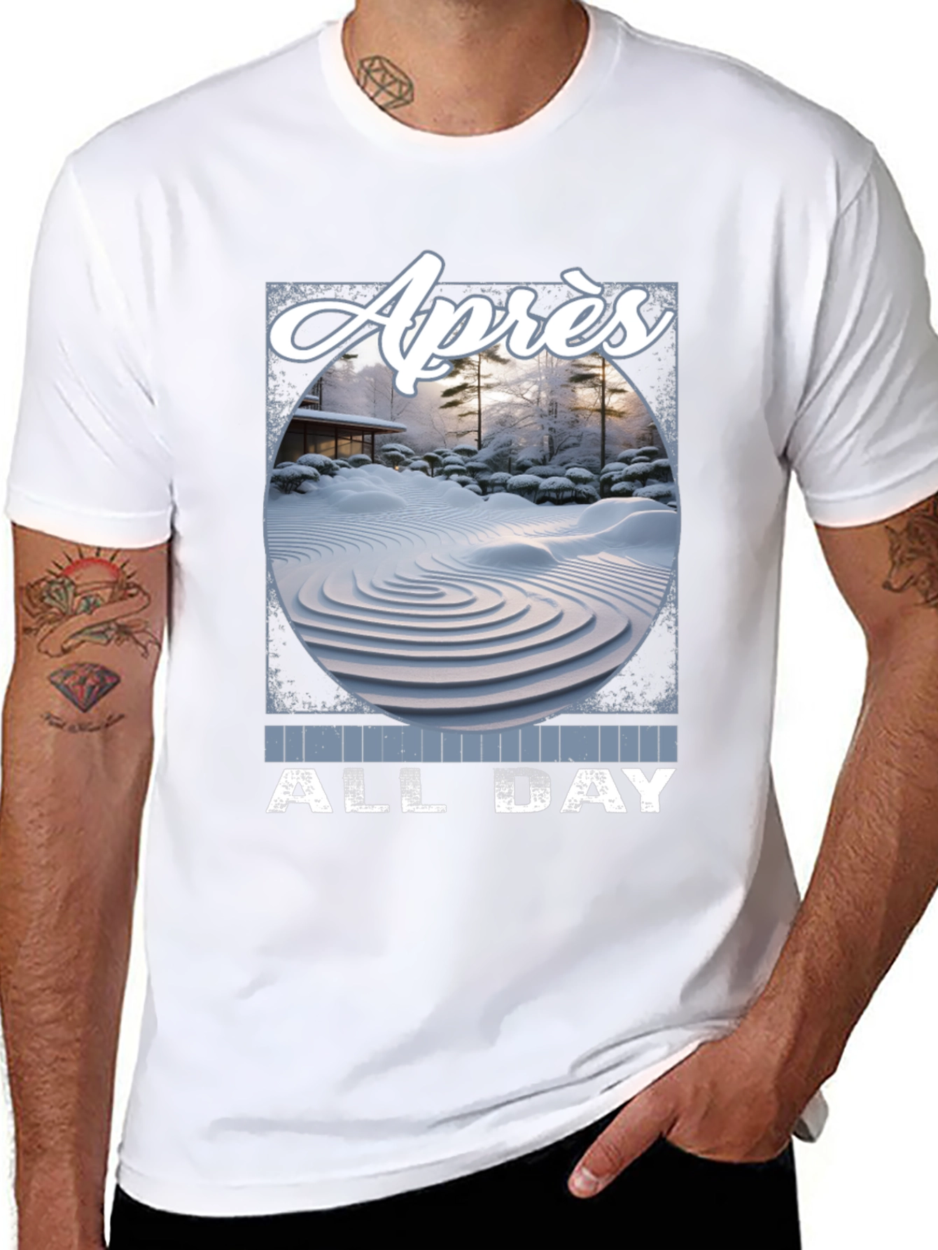 Après All Day T-Shirt - Winter Zen Garden Design