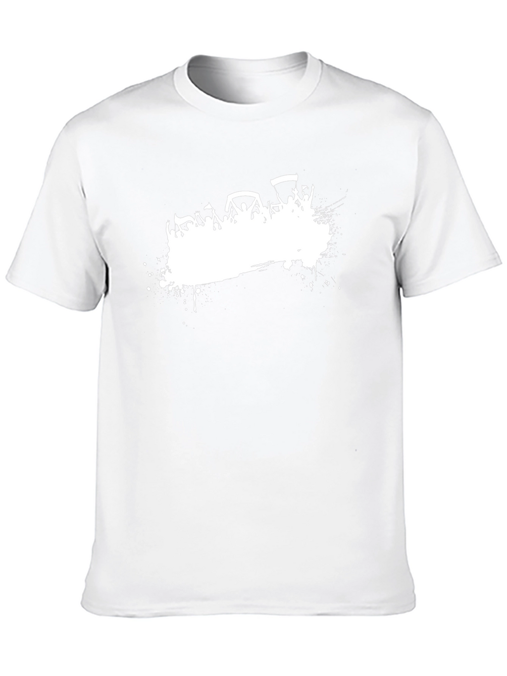 Mens Black Graphic Tee - White Crowd Print
