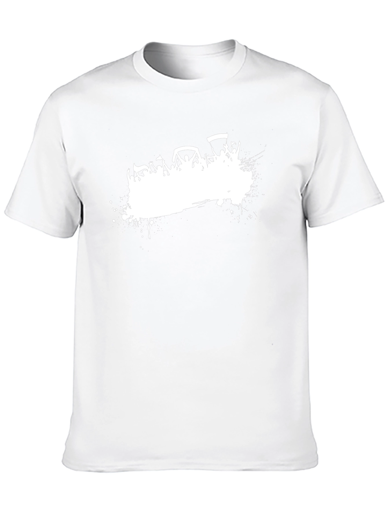 Mens Black Graphic Tee - White Crowd Print