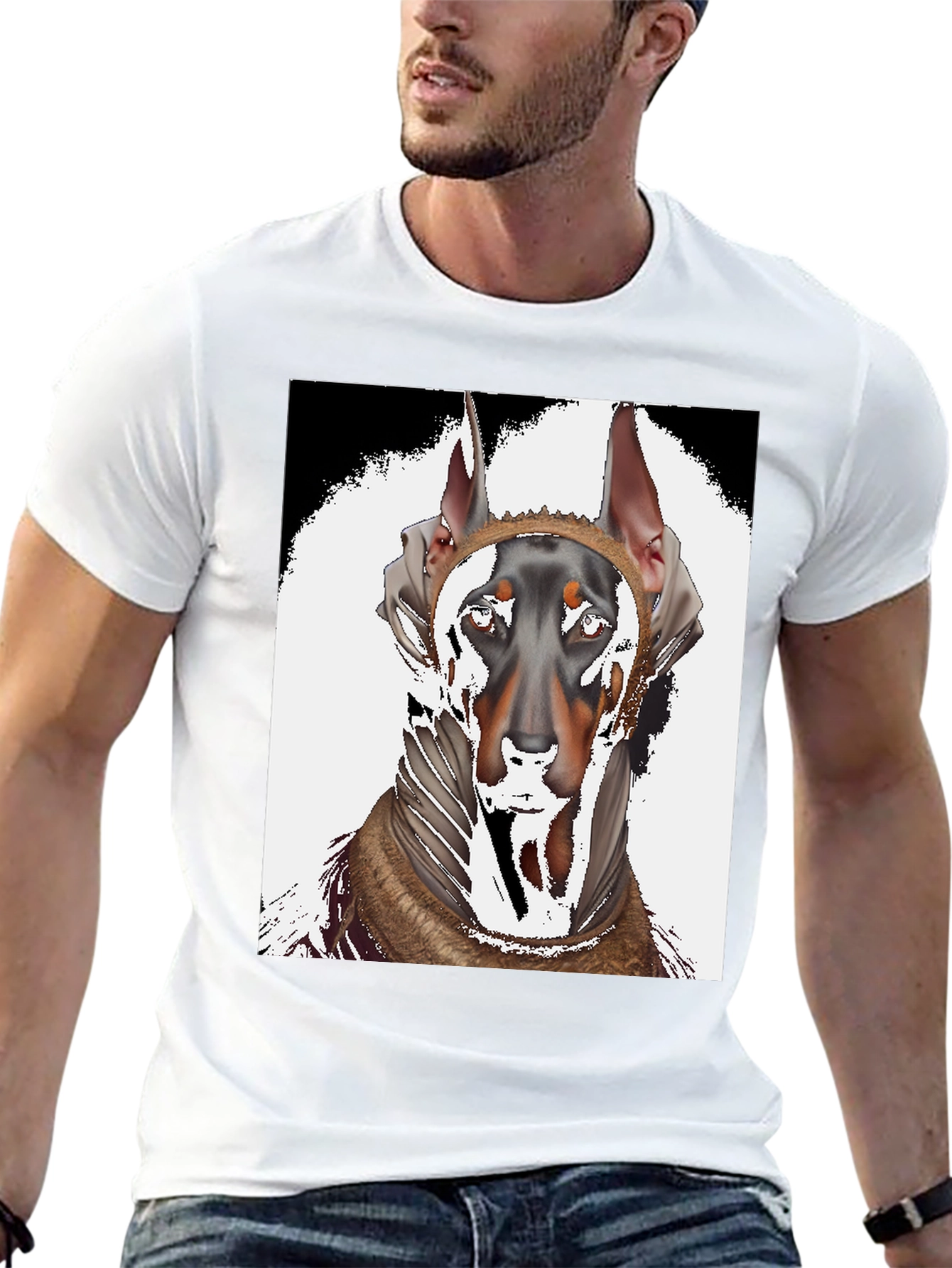 Doberman T-Shirt: Unique Dog Graphic Tee for Men