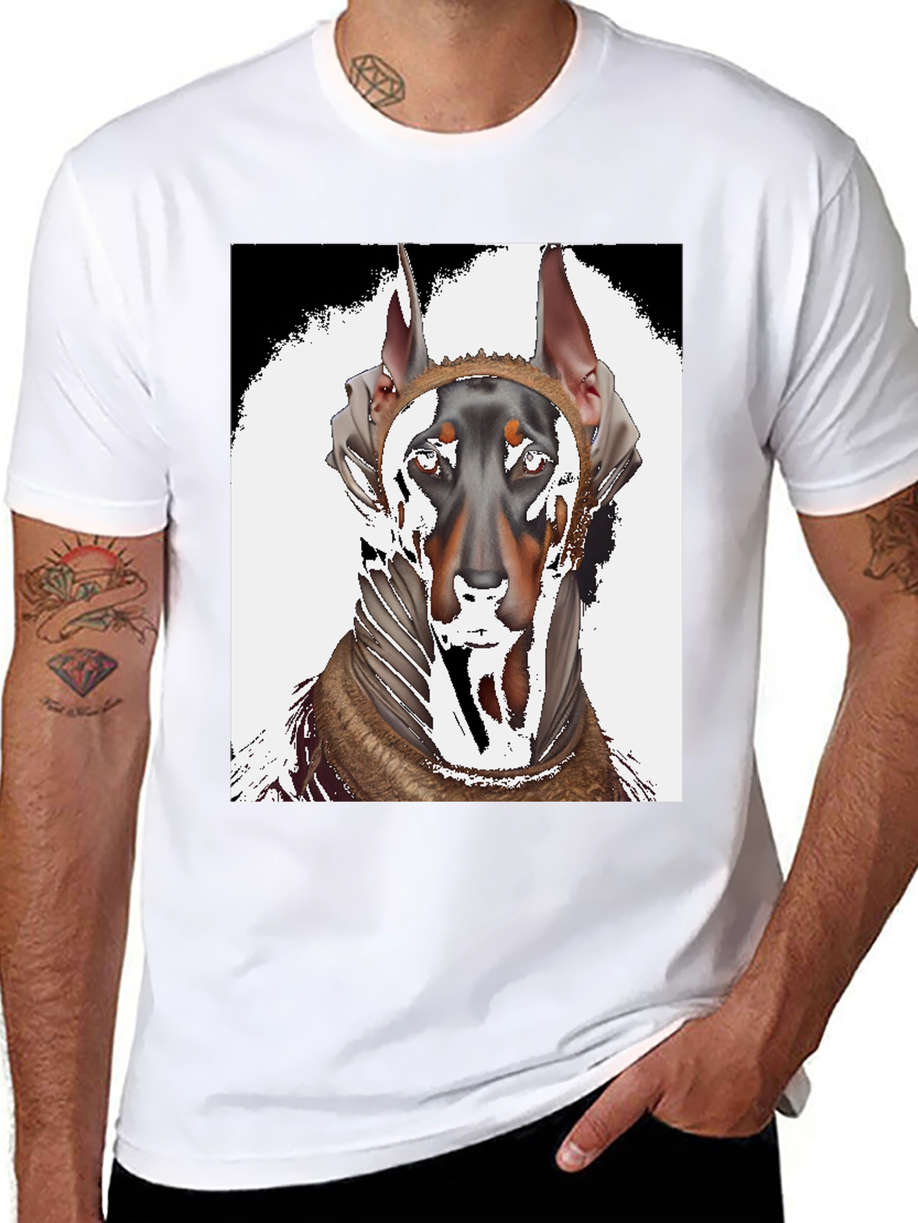 Doberman T-Shirt: Unique Dog Graphic Tee for Men