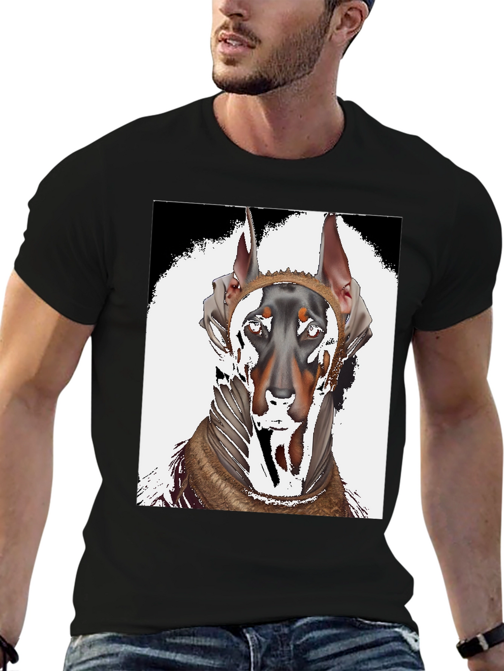 Doberman T-Shirt: Unique Dog Graphic Tee for Men