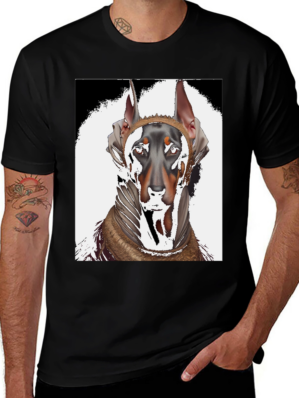 Doberman T-Shirt: Unique Dog Graphic Tee for Men