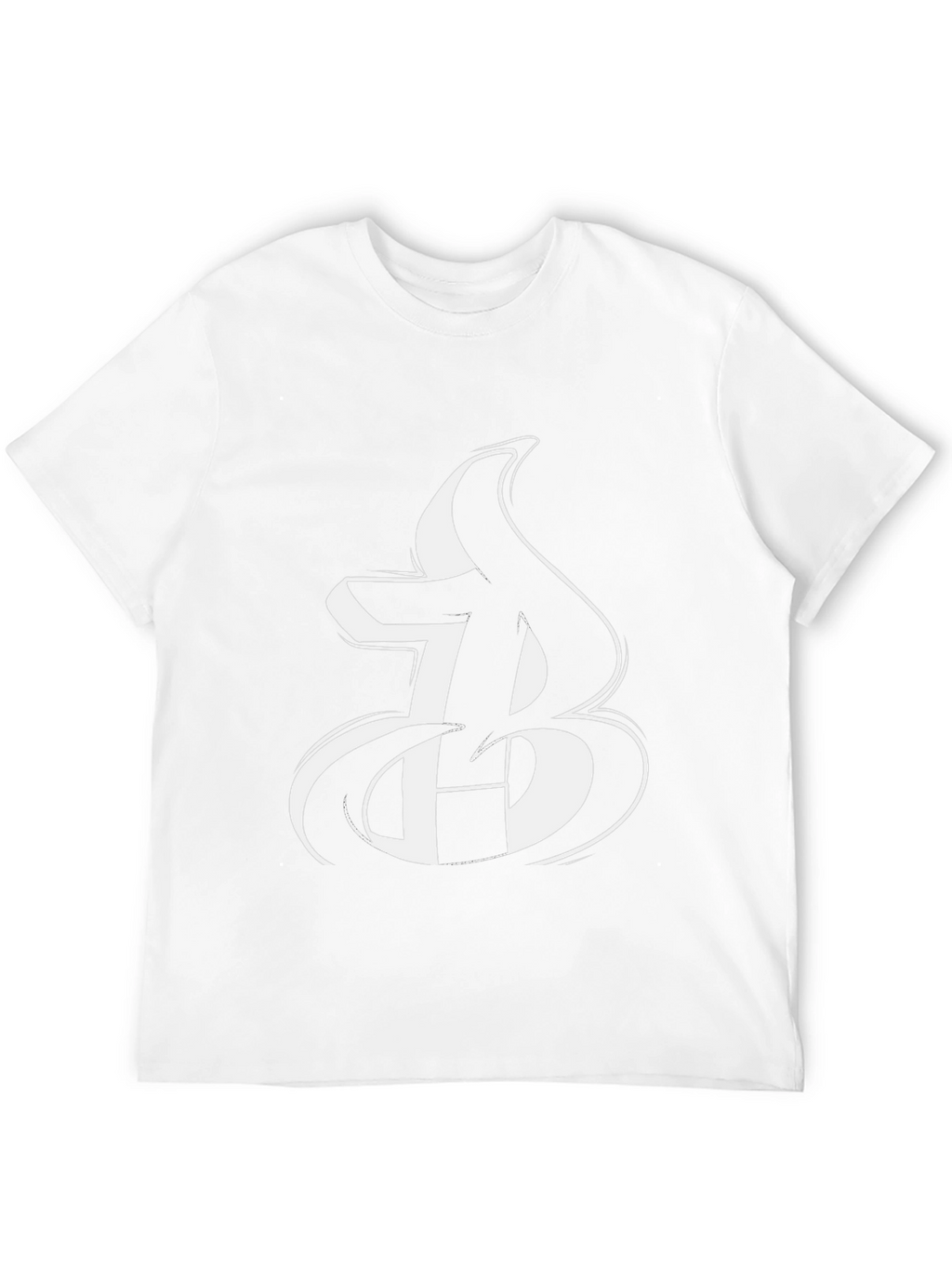 Bold Initial Graphic Tee - Black Cotton Blend T-Shirt