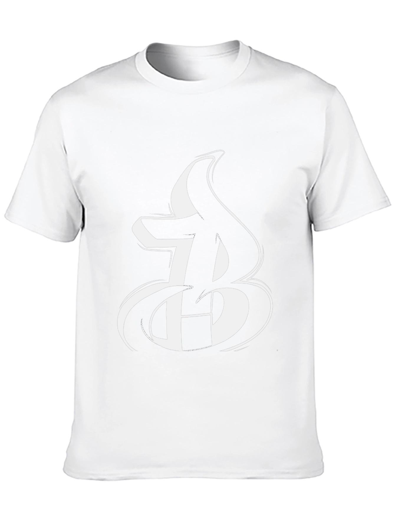 Bold Initial Graphic Tee - Black Cotton Blend T-Shirt