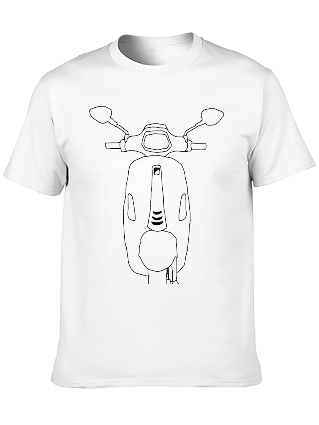 Black Vespa Scooter Outline Graphic T-Shirt