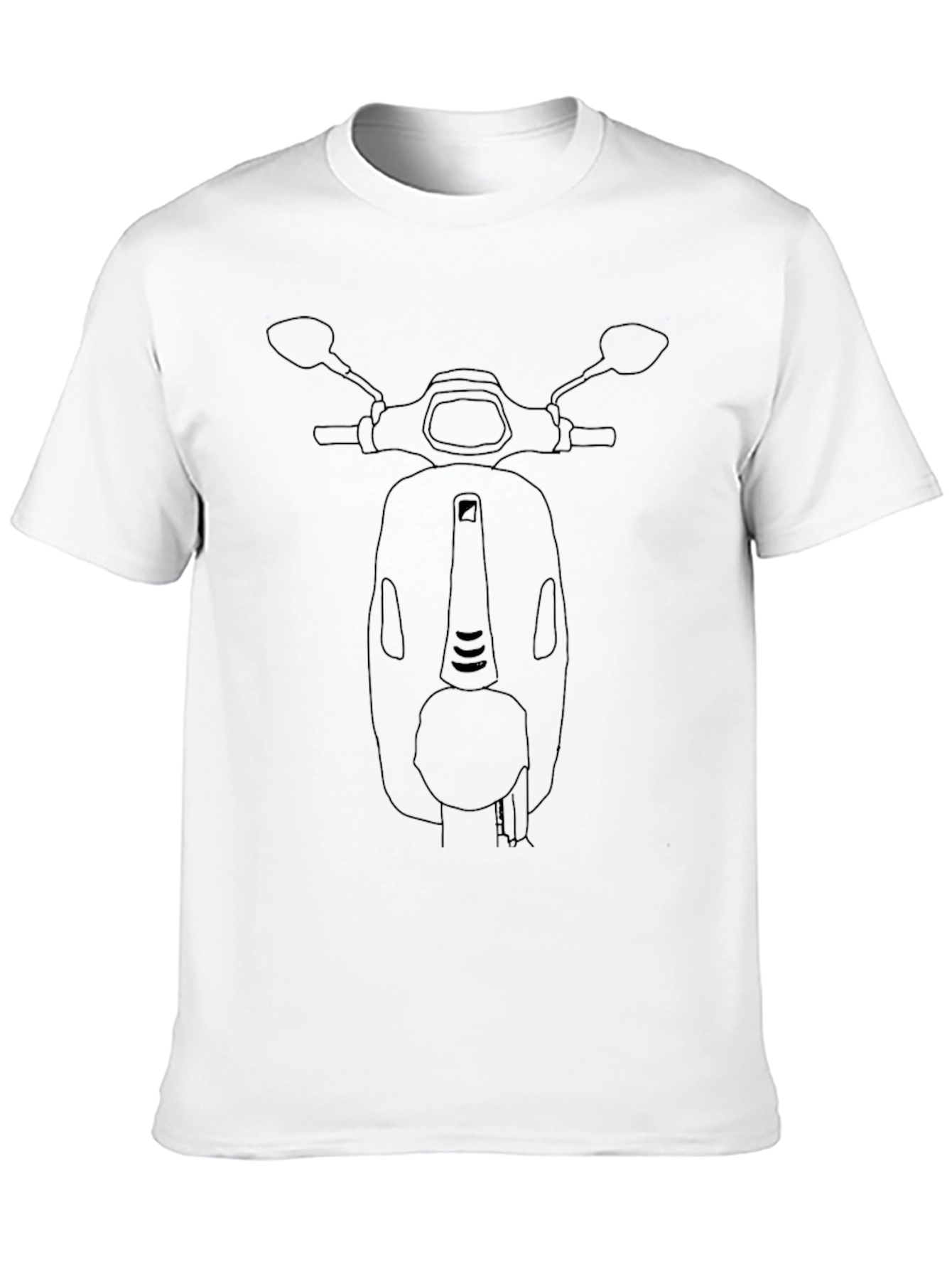 Black Vespa Scooter Outline Graphic T-Shirt