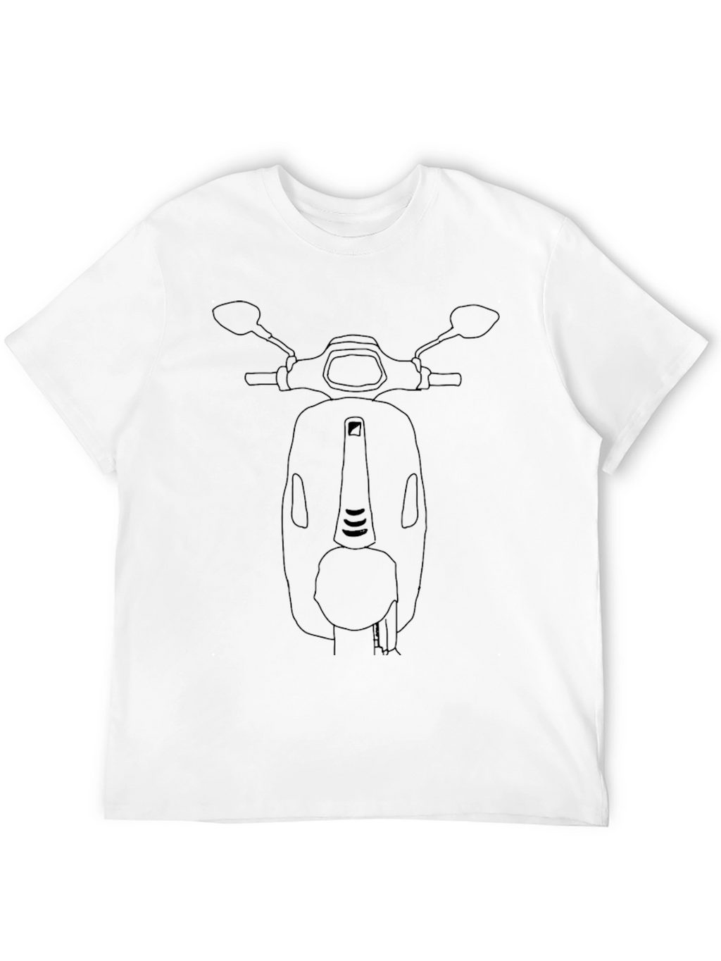 Black Vespa Scooter Outline Graphic T-Shirt