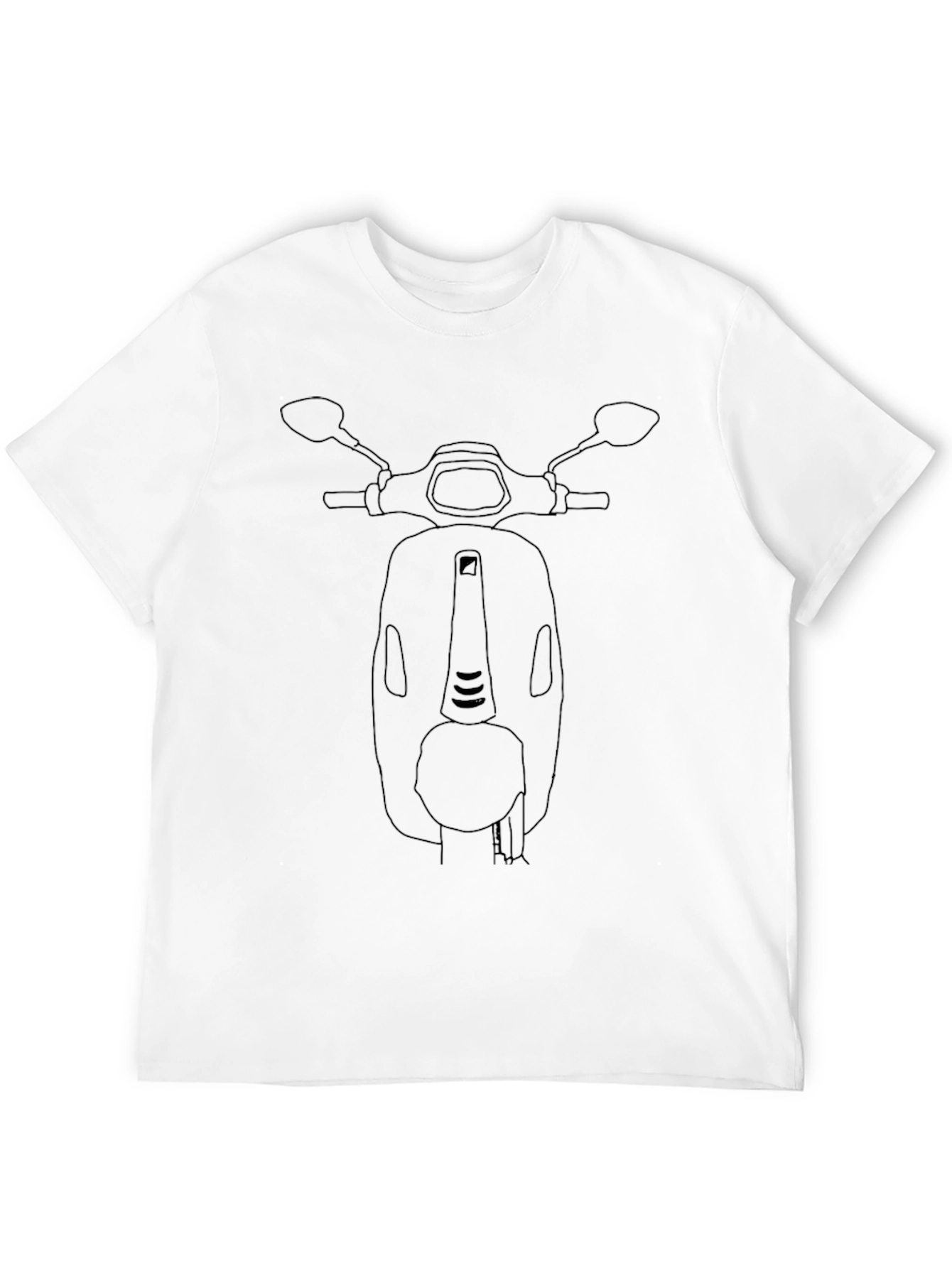 Black Vespa Scooter Outline Graphic T-Shirt