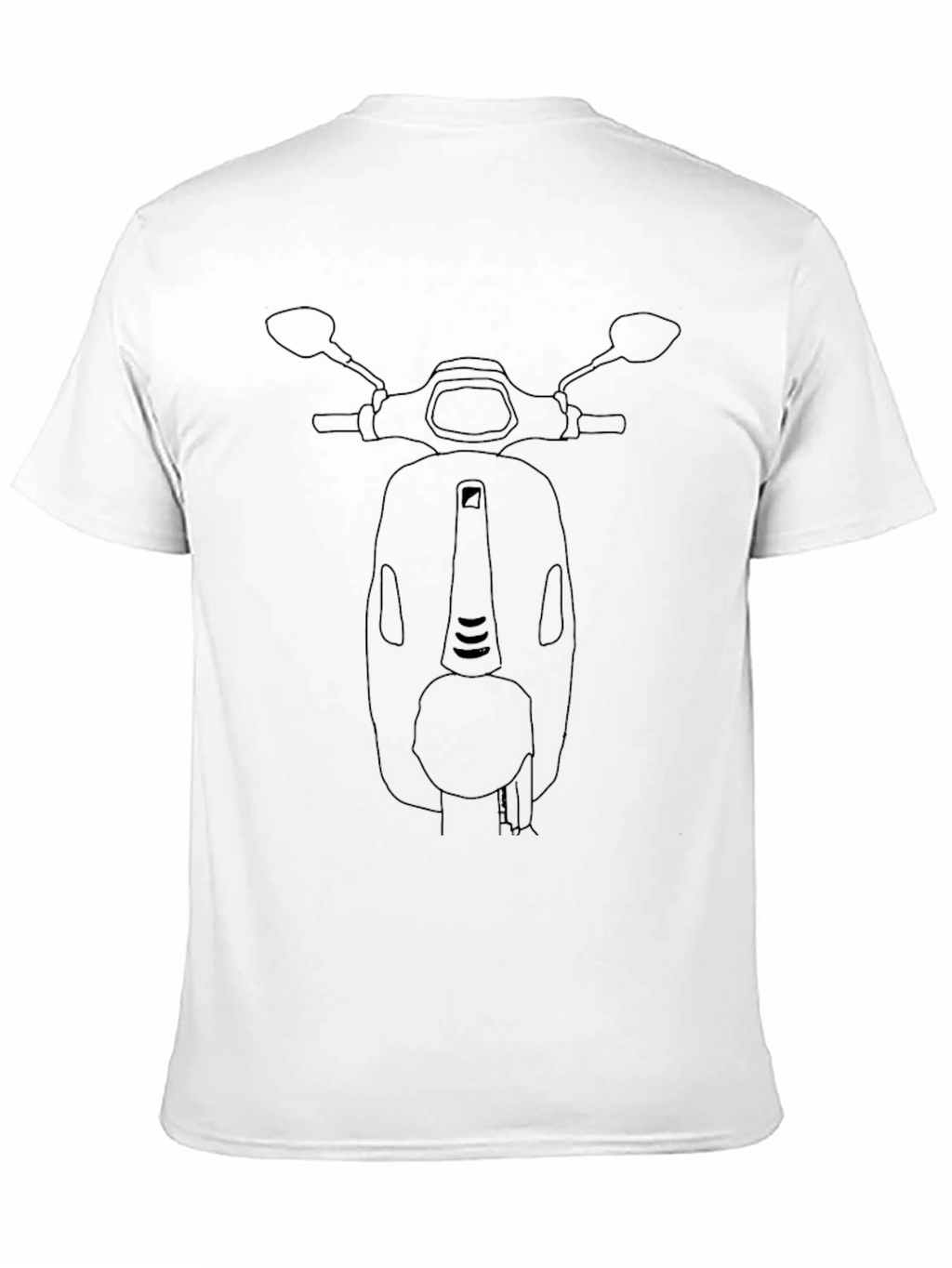 Black Vespa Scooter Outline Graphic T-Shirt