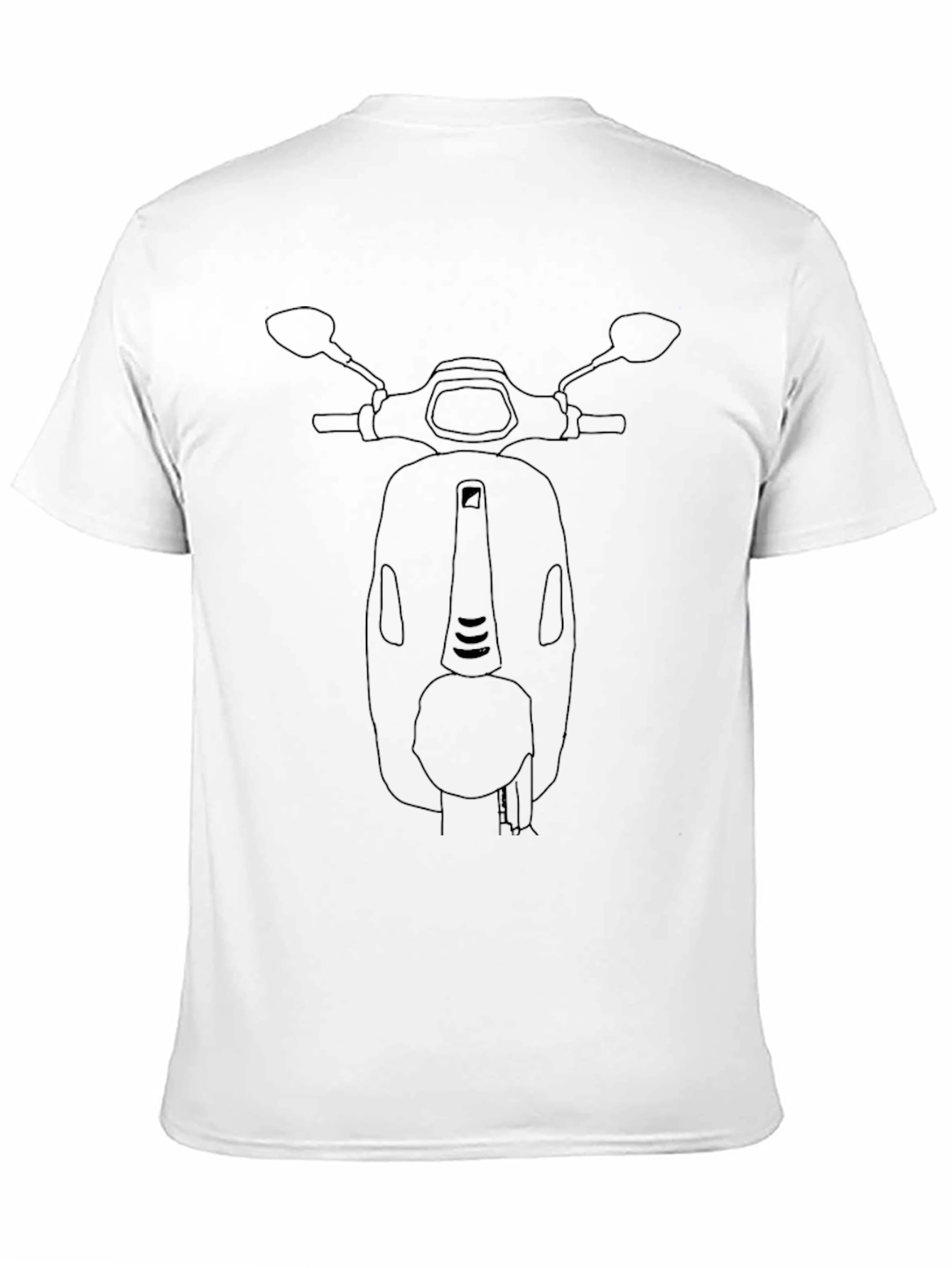 Black Vespa Scooter Outline Graphic T-Shirt