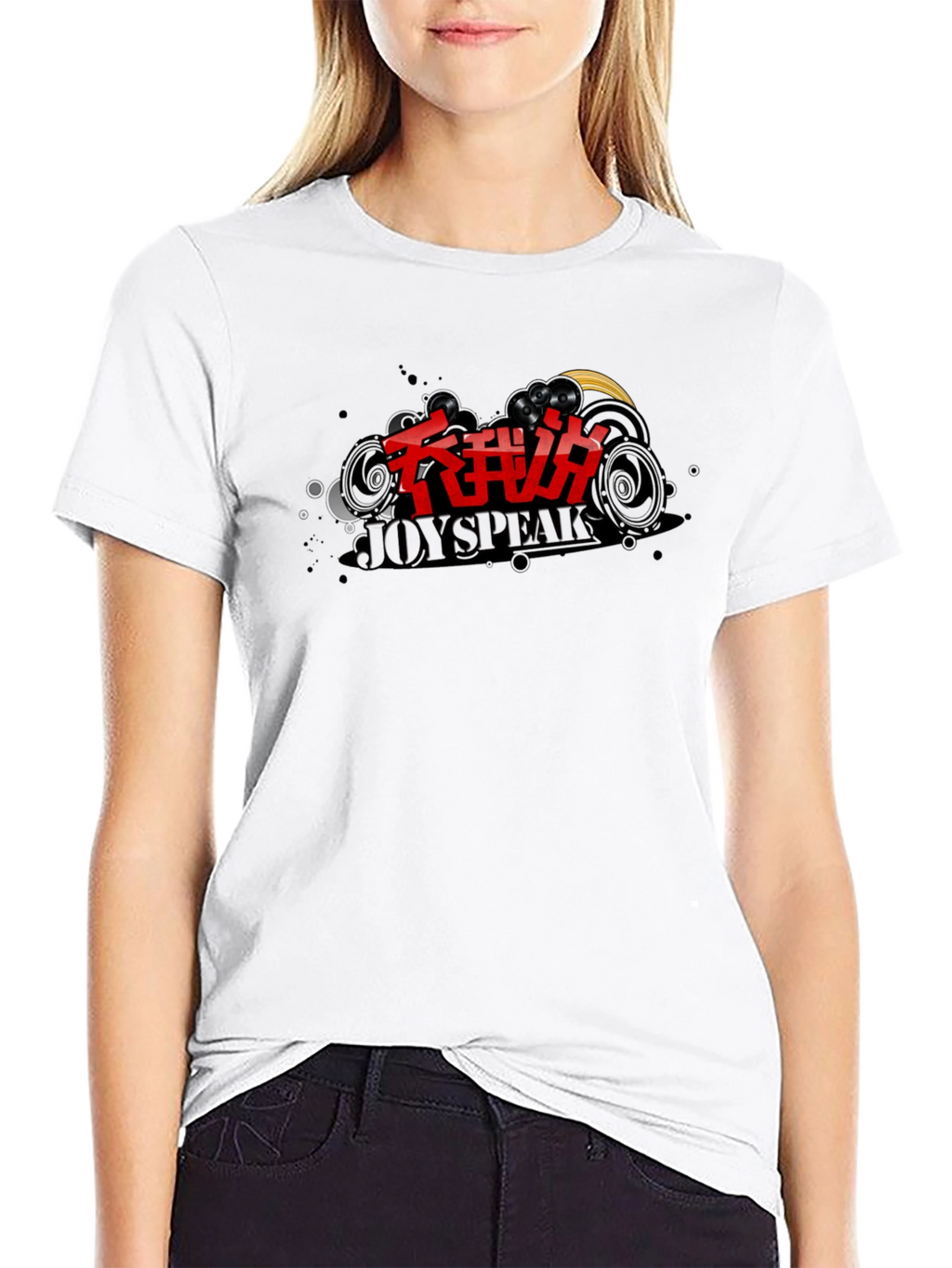 JoySpeak Raw Black T-Shirt - Graphic Design