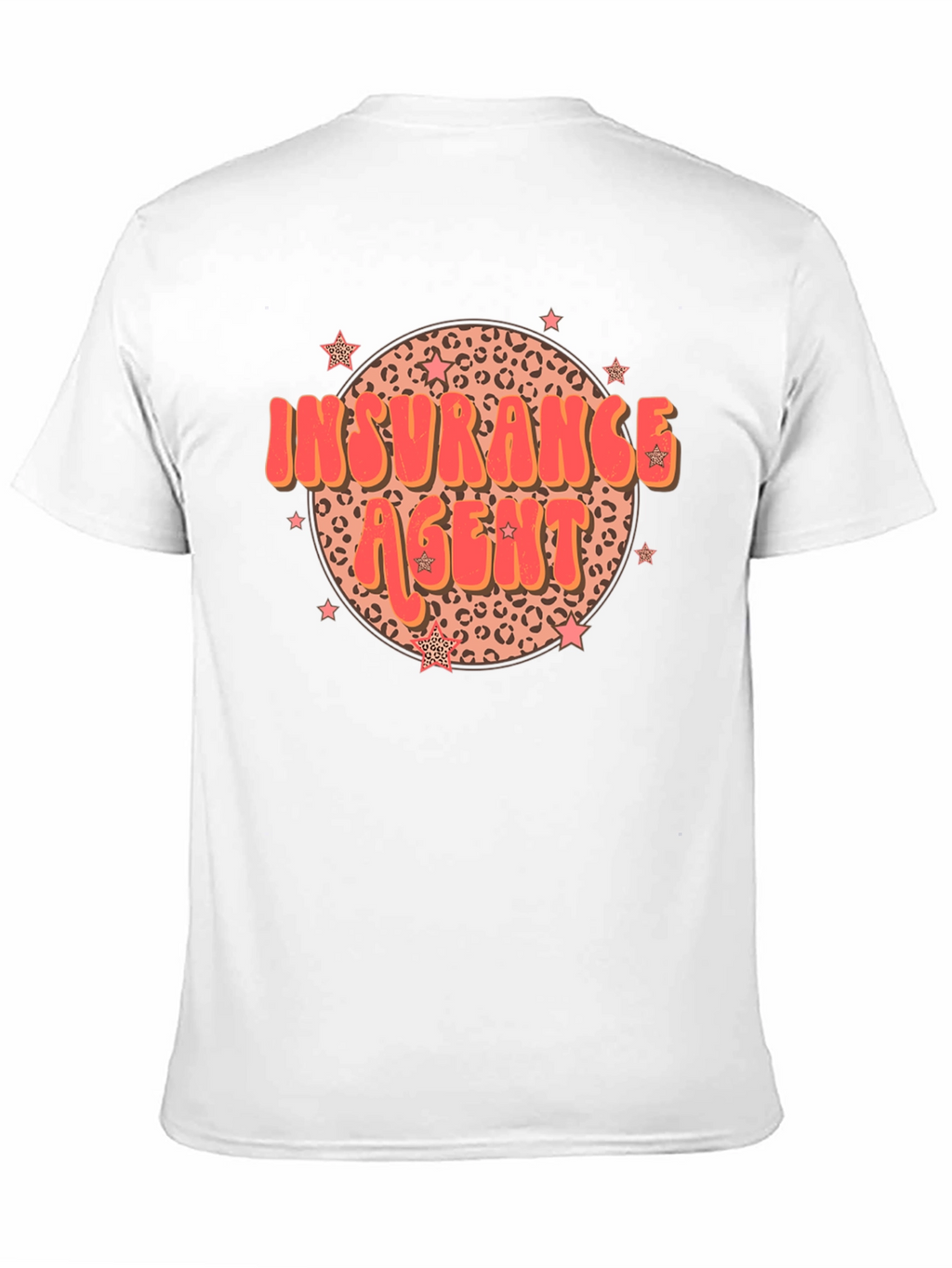 Insurance Agent T-Shirt Retro Leopard Print Star Design